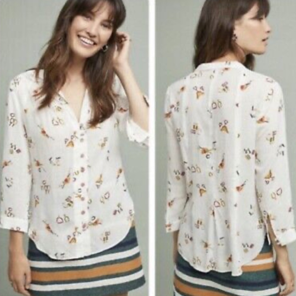 🚺 Anthropologie Conversations horse themed blouse